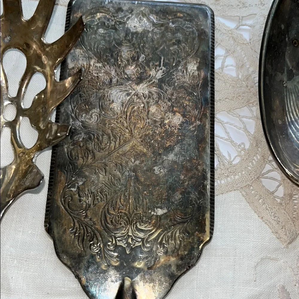 Vintage Victorian Style Sheffield Silver Plate Cutlery Marvelous Set of 4 Cake